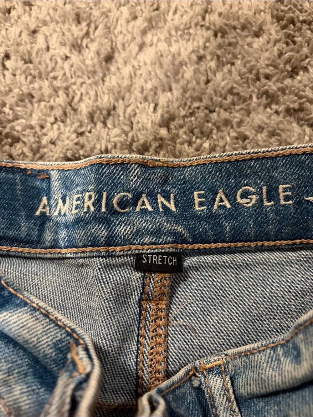 American Eagle Outfitters Light Blue High-Rise Denim Cutoff Shorts